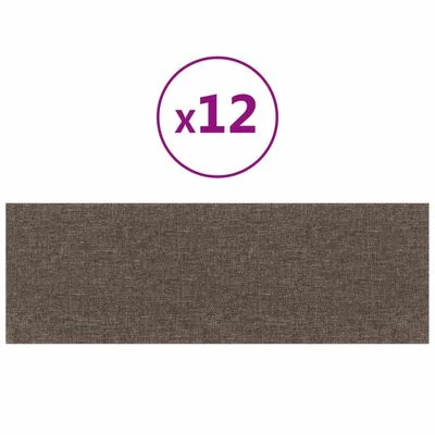 VidaXL Panneaux muraux 12 pcs Taupe 90x30 cm Tissu 3,24 m² 3 VidaXL Panneaux muraux 12 pcs Taupe 90x30 cm Tissu 3,24 m²