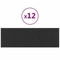 VidaXL Panneaux muraux 12 pcs Noir 90x30 cm Tissu 3,24 m²