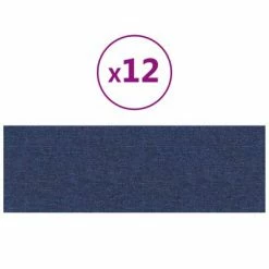 VidaXL Panneaux muraux 12 pcs Bleu 90x30 cm Tissu 3,24 m²