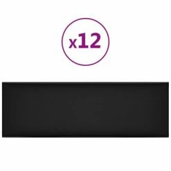 VidaXL Panneaux muraux 12 pcs Noir 90x30 cm Similicuir 3,24 m²