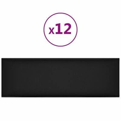 VidaXL Panneaux muraux 12 pcs Noir 90x30 cm Similicuir 3,24 m² 3 VidaXL Panneaux muraux 12 pcs Noir 90x30 cm Similicuir 3,24 m²