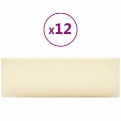 VidaXL Panneaux muraux 12 pcs Crème 90x30 cm Similicuir 3,24 m²