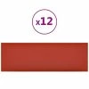 VidaXL Panneaux muraux 12 pcs Rouge 90x30 cm Similicuir 3,24 m²