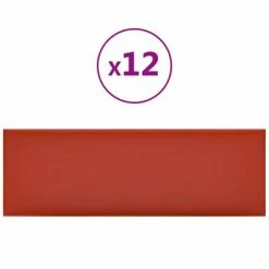 VidaXL Panneaux muraux 12 pcs Rouge 90x30 cm Similicuir 3,24 m²