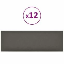 VidaXL Panneaux muraux 12 pcs Gris 90x30 cm Similicuir 3,24 m²