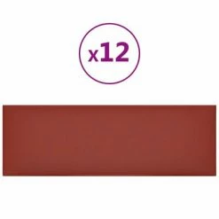 VidaXL Panneaux muraux 12 pcs Bordeaux 90x30 cm Similicuir 3,24 m²