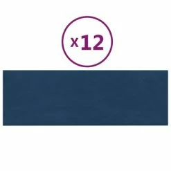 VidaXL Panneaux muraux 12 pcs Bleu 90x30 cm Velours 3,24 m²