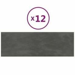 VidaXL Panneaux muraux 12 pcs Gris foncé 90x30 cm Velours 3,24 m²