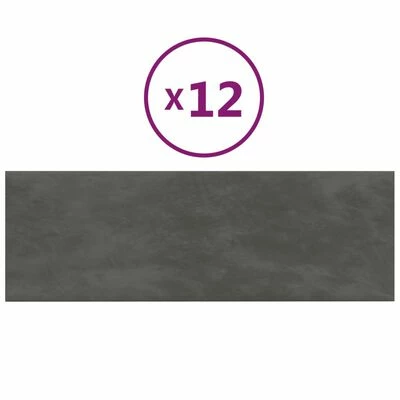 VidaXL Panneaux muraux 12 pcs Gris foncé 90x30 cm Velours 3,24 m² 3 VidaXL Panneaux muraux 12 pcs Gris foncé 90x30 cm Velours 3,24 m²
