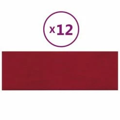 VidaXL Panneaux muraux 12 pcs Rouge bordeaux 90x30 cm Velours 3,24 m²