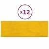 VidaXL Panneaux muraux 12 pcs Jaune 90x30 cm Velours 3,24 m² -Matériaux de construction Soldes image 2 343925