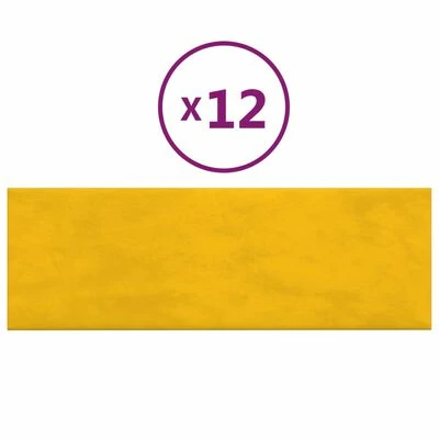 VidaXL Panneaux muraux 12 pcs Jaune 90x30 cm Velours 3,24 m² 3 VidaXL Panneaux muraux 12 pcs Jaune 90x30 cm Velours 3,24 m²