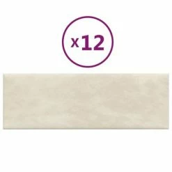 VidaXL Panneaux muraux 12 pcs Crème 90x30 cm Velours 3,24 m²