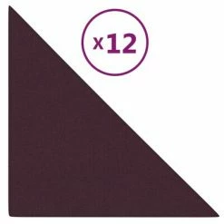 VidaXL Panneaux muraux 12 pcs Violet 30x30 cm Tissu 1,08 m²