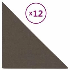 VidaXL Panneaux muraux 12 pcs Taupe 30x30 cm Tissu 1,08 m²