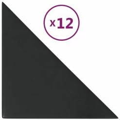 VidaXL Panneaux muraux 12 pcs Noir 30x30 cm Similicuir 1,08 m²