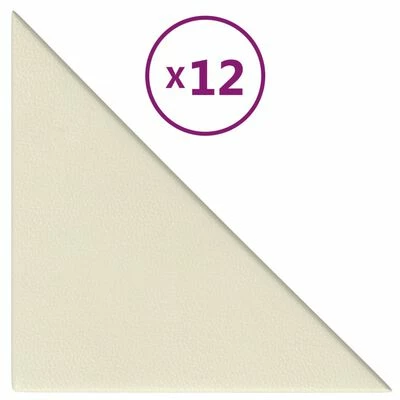 VidaXL Panneaux muraux 12 pcs Crème 30x30 cm Similicuir 1,08 m² 3 VidaXL Panneaux muraux 12 pcs Crème 30x30 cm Similicuir 1,08 m²