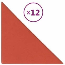 VidaXL Panneaux muraux 12 pcs Rouge 30x30 cm Similicuir 1,08 m²