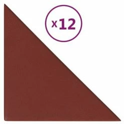 VidaXL Panneaux muraux 12pcs Rouge bordeaux 30x30cm Similicuir 1,08 m²