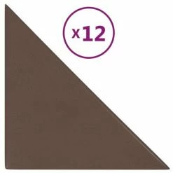 VidaXL Panneaux muraux 12 pcs Marron 30x30 cm Similicuir 1,08 m²