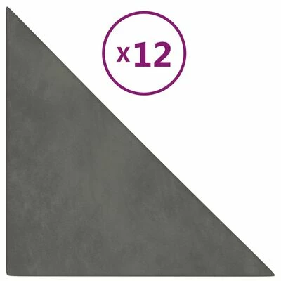 VidaXL Panneaux muraux 12 pcs Gris foncé 30x30 cm Velours 1,08 m² 3 VidaXL Panneaux muraux 12 pcs Gris foncé 30x30 cm Velours 1,08 m²