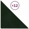 VidaXL Panneaux muraux 12 pcs Vert foncé 30x30 cm Velours 1,08 m² -Matériaux de construction Soldes image 2 343949