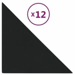 VidaXL Panneaux muraux 12 pcs Noir 30x30 cm Velours 1,08 m²