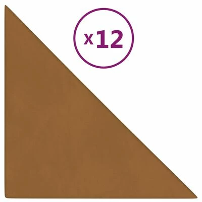 VidaXL Panneaux muraux 12 pcs Marron 30x30 cm Velours 1,08 m² 3 VidaXL Panneaux muraux 12 pcs Marron 30x30 cm Velours 1,08 m²