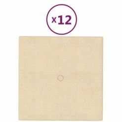 VidaXL Panneaux muraux 12 pcs Crème 30x30 cm Tissu 1,08 m²