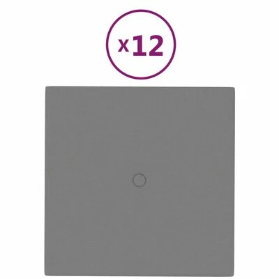 VidaXL Panneaux muraux 12 pcs Gris clair 30x30 cm Tissu 1,08 m² 3 VidaXL Panneaux muraux 12 pcs Gris clair 30x30 cm Tissu 1,08 m²