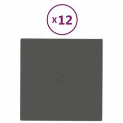 VidaXL Panneaux muraux 12 pcs Gris foncé 30x30 cm Tissu 1,08 m²