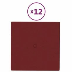 VidaXL Panneaux muraux 12 pcs Rouge bordeaux 30x30 cm Tissu 1,08 m²
