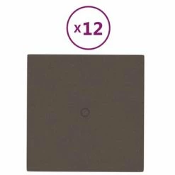 VidaXL Panneaux muraux 12 pcs Taupe 30x30 cm Tissu 1,08 m²