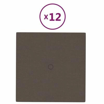 VidaXL Panneaux muraux 12 pcs Taupe 30x30 cm Tissu 1,08 m² 3 VidaXL Panneaux muraux 12 pcs Taupe 30x30 cm Tissu 1,08 m²