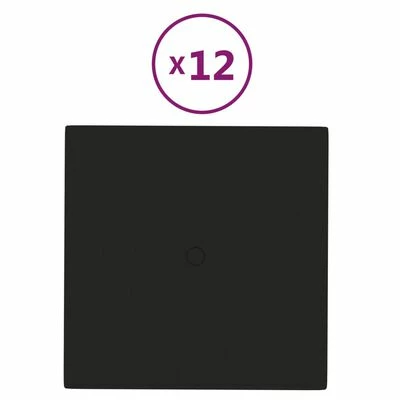 VidaXL Panneaux muraux 12 pcs Noir 30x30 cm Tissu 1,08 m² 3 VidaXL Panneaux muraux 12 pcs Noir 30x30 cm Tissu 1,08 m²