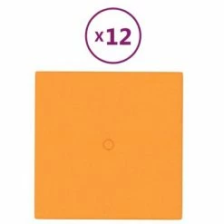 VidaXL Panneaux muraux 12 pcs Jaune foncé 30x30 cm Tissu 1,08 m²