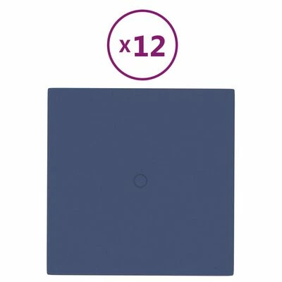 VidaXL Panneaux muraux 12 pcs Bleu 30x30 cm Tissu 1,08 m² 3 VidaXL Panneaux muraux 12 pcs Bleu 30x30 cm Tissu 1,08 m²