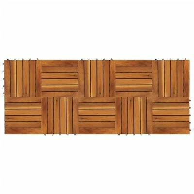 VidaXL Carreaux de terrasse 30x30 cm 10 pcs Acacia Motif vertical 3 VidaXL Carreaux de terrasse 30x30 cm 10 pcs Acacia Motif vertical – Image 2