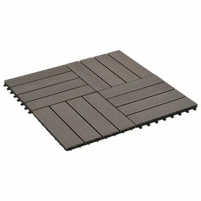VidaXL Carreau de terrasse 11 pcs WPC 30 x 30 cm 1 m² Marron foncé 4 VidaXL Carreau de terrasse 11 pcs WPC 30 x 30 cm 1 m² Marron foncé – Image 2