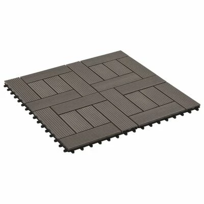 VidaXL Carreau de terrasse 11 pcs WPC 30 x 30 cm 1 m² Marron foncé 4 VidaXL Carreau de terrasse 11 pcs WPC 30 x 30 cm 1 m² Marron foncé – Image 2