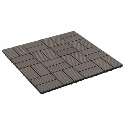 VidaXL Carreau de terrasse 11 pcs WPC 30 x 30 cm 1 m² Marron foncé 4 VidaXL Carreau de terrasse 11 pcs WPC 30 x 30 cm 1 m² Marron foncé – Image 2