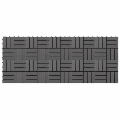 VidaXL Carreaux de terrasse 10 pcs Délavage gris 30x30 cm Acacia solide 4 VidaXL Carreaux de terrasse 10 pcs Délavage gris 30x30 cm Acacia solide – Image 2