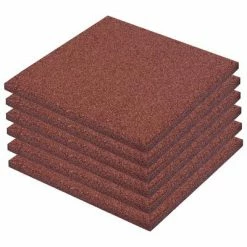 VidaXL Carreaux de protection antichoc 6pcs Caoutchouc 50x50x3cm Rouge
