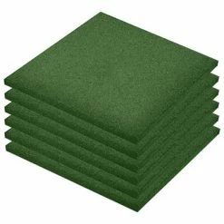 VidaXL Carreaux de protection antichoc 6pcs Caoutchouc 50x50x3cm Vert