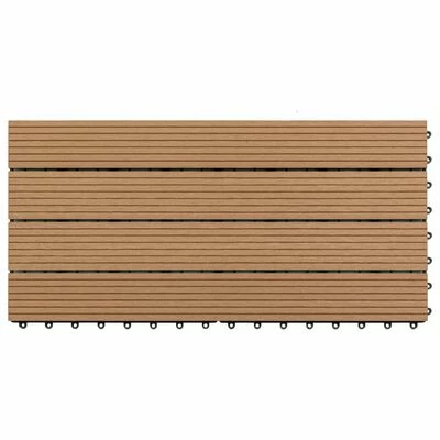 VidaXL Carreaux de terrasse 6 pcs WPC 60x30 cm 1,08 m² Marron 5 VidaXL Carreaux de terrasse 6 pcs WPC 60x30 cm 1,08 m² Marron – Image 3