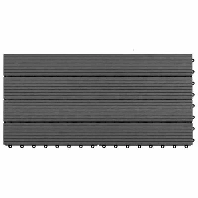 VidaXL Carreaux de terrasse 6 pcs WPC 60x30 cm 1,08 m² Noir 5 VidaXL Carreaux de terrasse 6 pcs WPC 60x30 cm 1,08 m² Noir – Image 3