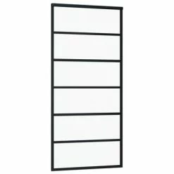 VidaXL Porte coulissante Verre ESG et aluminium 90x205 cm Noir -Matériaux de construction Soldes image 3 151015