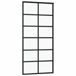 VidaXL Porte coulissante Verre ESG et aluminium 90x205 cm Noir 9 VidaXL Porte coulissante Verre ESG et aluminium 90x205 cm Noir -Matériaux de construction Soldes image 3 151018
