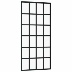 VidaXL Porte coulissante Verre ESG et aluminium 90x205 cm Noir -Matériaux de construction Soldes image 3 151021