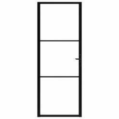 VidaXL Porte intérieure Verre ESG et aluminium 76x201,5 cm Noir 10 VidaXL Porte intérieure Verre ESG et aluminium 76x201,5 cm Noir -Matériaux de construction Soldes image 3 151198